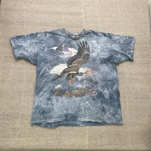 Vintage Eagle mountains clouds shirt mens XL Blue 1990s‎ single stitch